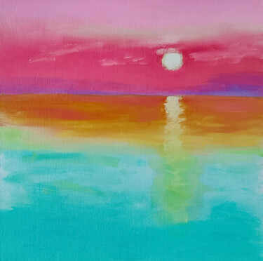 Peinture intitulée "Gentle sunset" par Svetlana Berezova, Œuvre d'art originale, Huile