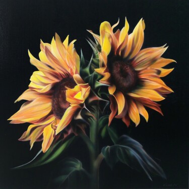 Pinturas em telas  Canvas painting designs, Sunflower painting, Small  canvas art
