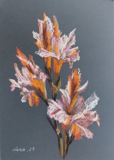Zeichnungen mit dem Titel "Gladiolus soft past…" von Svetlana Braznikova, Original-Kunstwerk, Pastell