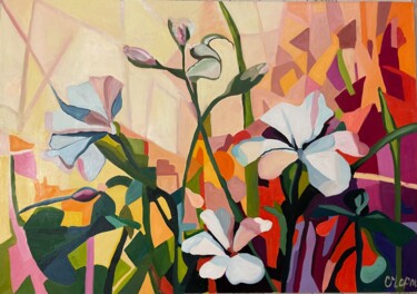Картина под названием "Цветочный калейдоск…" - Svetlana Chertova, Подлинное произведение искусства, Масло Установлен на Дере…