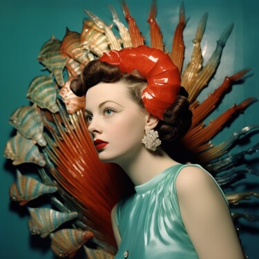 Arts numériques intitulée "Королева моря" par Svetlana Chertova, Œuvre d'art originale, Image générée par l'IA