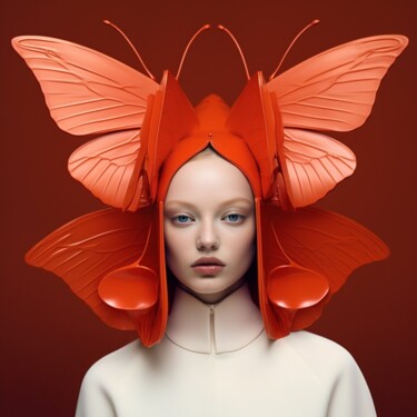 Arts numériques intitulée "Красная бабочка" par Svetlana Chertova, Œuvre d'art originale, Image générée par l'IA