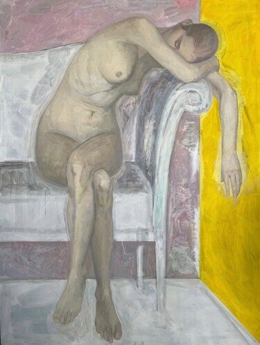 Malerei mit dem Titel "Yellow" von Svetlana Chimitdorzhina, Original-Kunstwerk, Öl