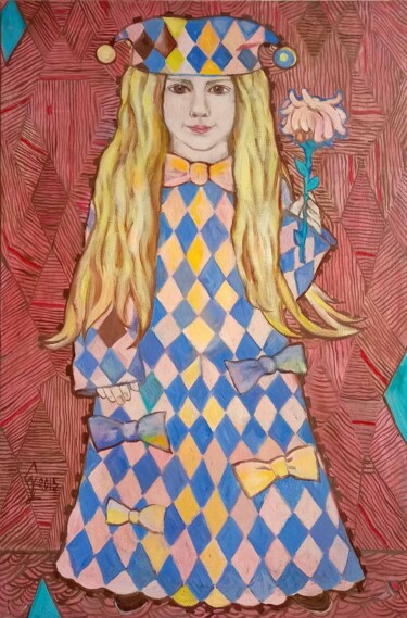 Peinture intitulée "Весенний Арлекин" par Svetlana Chunikhina, Œuvre d'art originale, Huile Monté sur Châssis en bois