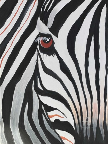 Schilderij getiteld "Oil painting: Zebra" door Svetlana Dorokhina, Origineel Kunstwerk, Olie Gemonteerd op Frame voor houten…