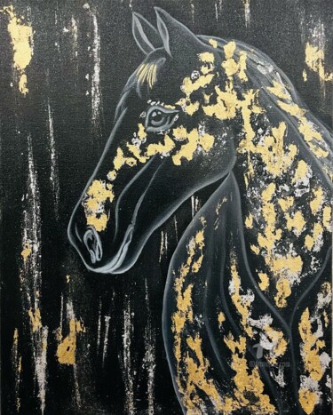 Malerei mit dem Titel "Oil painting: Black…" von Svetlana Dorokhina, Original-Kunstwerk, Öl Auf Keilrahmen aus Holz montiert