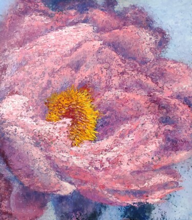 Pittura intitolato "Pink flower" da Svetlana Dushina, Opera d'arte originale, Olio
