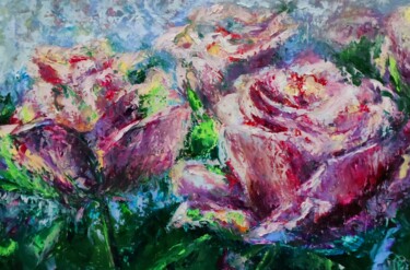 Painting titled "Her Majesty the Rose" by Svetlana Dushina, Original Artwork, Oil