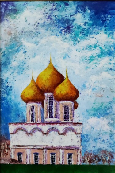 Malarstwo zatytułowany „Golden domes” autorstwa Svetlana Dushina, Oryginalna praca, Olej