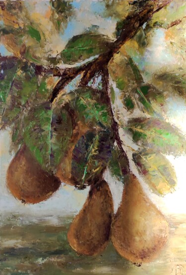 Malerei mit dem Titel "pear" von Svetlana Dushina, Original-Kunstwerk, Öl