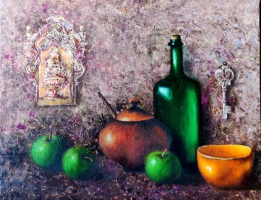 Картина под названием "cook a pot" - Svetlana Dushina, Подлинное произведение искусства, Масло