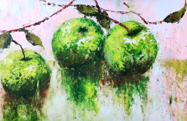 Peinture intitulée "apples" par Svetlana Dushina, Œuvre d'art originale, Huile
