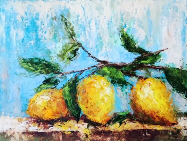 Картина под названием "Lemons" - Svetlana Dushina, Подлинное произведение искусства, Масло