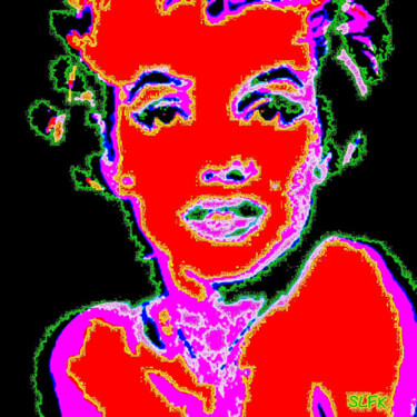 Digital Arts titled "“Red Marilyn”" by Svetlana Fabrikant, Original Artwork, Digital Painting