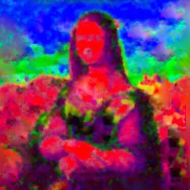 Digital Arts titled "Mona Lisa garden" by Svetlana Fabrikant, Original Artwork, Digital Painting Mounted on artwork_cat.