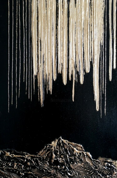 Ζωγραφική με τίτλο "Golden rainfall" από Svetlana Fakhrieva, Αυθεντικά έργα τέχνης, Ακρυλικό Τοποθετήθηκε στο Ξύλινο φορείο…