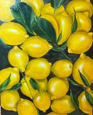 Картина под названием "Лимонное царство" - Svetlana Fedyuschenko, Подлинное произведение искусства, Масло Установлен на карт…
