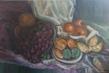 Картина под названием "Oil on canvas . Fru…" - Svetlana Sindere, Подлинное произведение искусства, Масло Установлен на Дерев…