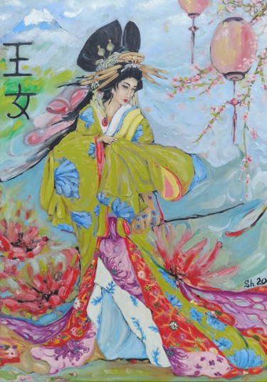 Картина под названием "Princess" - Svetlana Sindere, Подлинное произведение искусства, Масло Установлен на Деревянная рама д…