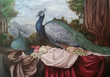 Pittura intitolato "Birds of paradise" da Svetlana Sindere, Opera d'arte originale, Olio Montato su Telaio per barella in le…