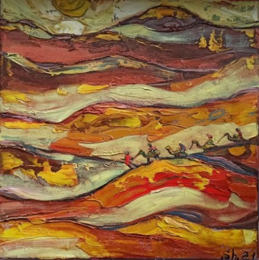 Malerei mit dem Titel "11.8 * 11.8 Оil Pai…" von Svetlana Sindere, Original-Kunstwerk, Öl Auf Keilrahmen aus Holz montiert