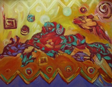 Painting titled "Abstraction Oil Pai…" by Svetlana Sindere, Original Artwork, Oil Mounted on Wood Stretcher frame