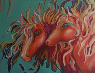 Картина под названием "Original Oil Painti…" - Svetlana Sindere, Подлинное произведение искусства, Масло Установлен на Дерев…