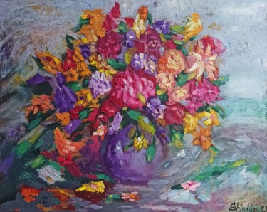 Painting titled "Original Oil Painti…" by Svetlana Sindere, Original Artwork, Oil Mounted on Cardboard