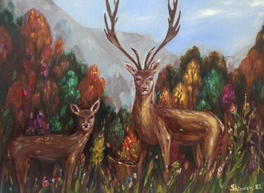 Painting titled "National Park Origi…" by Svetlana Sindere, Original Artwork, Oil Mounted on Wood Stretcher frame