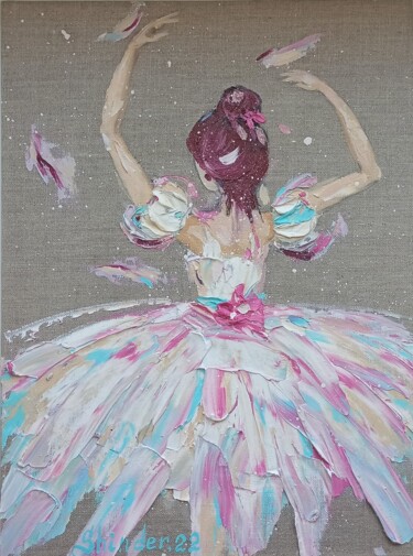 Pintura intitulada "Ballerina Original…" por Svetlana Sindere, Obras de arte originais, Óleo Montado em Cartão