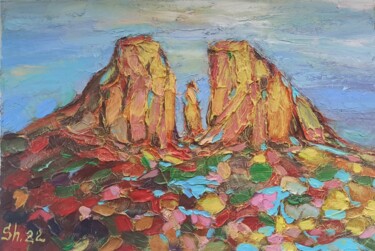 Peinture intitulée "Arizona  Painting S…" par Svetlana Sindere, Œuvre d'art originale, Huile Monté sur Carton