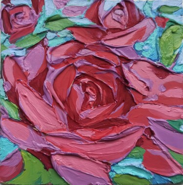 Malarstwo zatytułowany „Roses Original Oil…” autorstwa Svetlana Sindere, Oryginalna praca, Olej Zamontowany na Karton