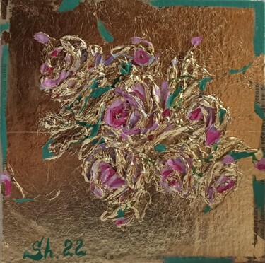 Pintura titulada "Roses Original Impa…" por Svetlana Sindere, Obra de arte original, Oleo Montado en Cartulina