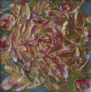 Pittura intitolato "Roses Painting Abst…" da Svetlana Sindere, Opera d'arte originale, Olio Montato su Cartone