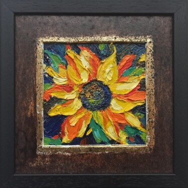 Pittura intitolato "Sunflowers Painting…" da Svetlana Sindere, Opera d'arte originale, Olio Montato su Cartone