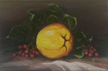 Картина под названием "Kitchen Fruit Paint…" - Svetlana Sindere, Подлинное произведение искусства, Масло Установлен на Дерев…