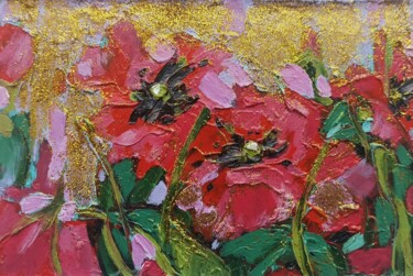 Картина под названием "Poppies Painting Fl…" - Svetlana Sindere, Подлинное произведение искусства, Масло Установлен на картон
