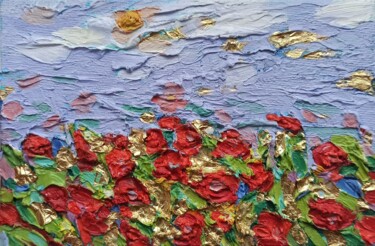 Pintura intitulada "Poppies Painting Fl…" por Svetlana Sindere, Obras de arte originais, Óleo Montado em Cartão