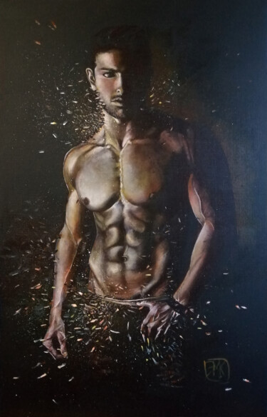 Schilderij getiteld "Адам" door Svetlana Golofaeva, Origineel Kunstwerk, Acryl