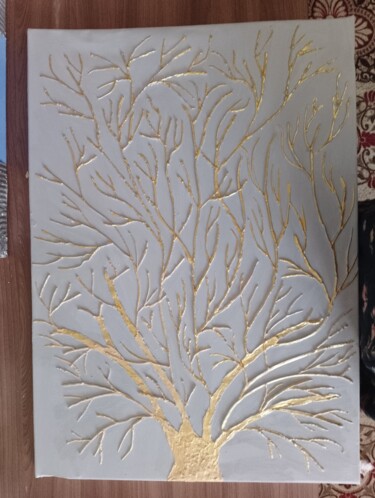Картина под названием "Золотое древо" - Светлана Хан, Подлинное произведение искусства, Акрил Установлен на Деревянная панель