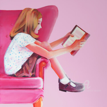 「Pink picture for gi…」というタイトルの絵画 Svetlana Iskoskikhによって, オリジナルのアートワーク, アクリル ウッドストレッチャーフレームにマウント