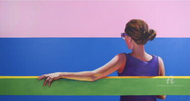 Peinture intitulée "A girl in a violet…" par Svetlana Iskoskikh, Œuvre d'art originale, Acrylique