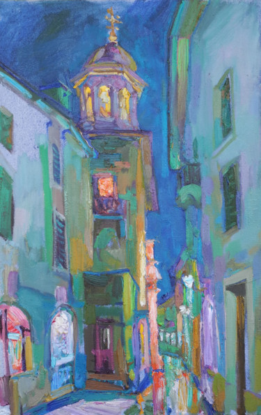 Картина под названием "Broadway in Kotor" - Svetlana Kalinicheva, Подлинное произведение искусства, Масло