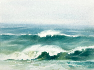 Malerei mit dem Titel "Wellen V" von Svetlana Kilian, Original-Kunstwerk, Aquarell
