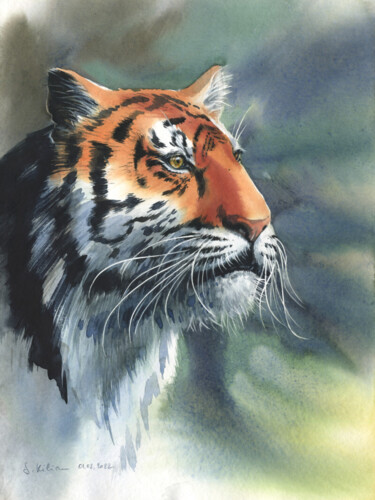 Peinture intitulée "Tiger" par Svetlana Kilian, Œuvre d'art originale, Aquarelle