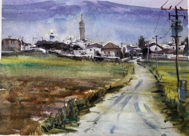 Drawing titled "Afanya village, Nor…" by Svetlana Kostina, Original Artwork, Watercolor