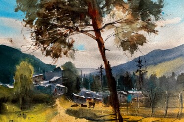 Painting titled "Montenegro Mountain…" by Svetlana Kostina, Original Artwork, Watercolor