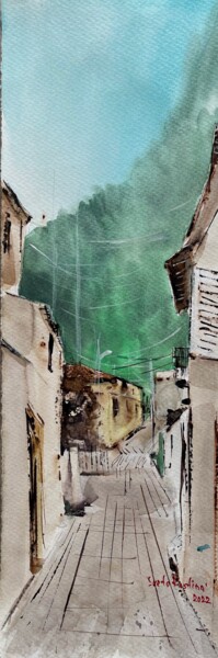 Картина под названием "Bellapais Village,…" - Svetlana Kostina, Подлинное произведение искусства, Акварель
