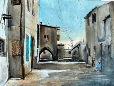 Картина под названием "Famagusta, old stre…" - Svetlana Kostina, Подлинное произведение искусства, Акварель