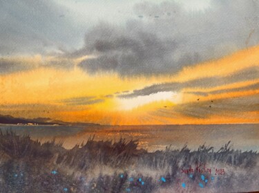 绘画 标题为“Sunset, Cyprus, Lap…” 由Svetlana Kostina, 原创艺术品, 水彩